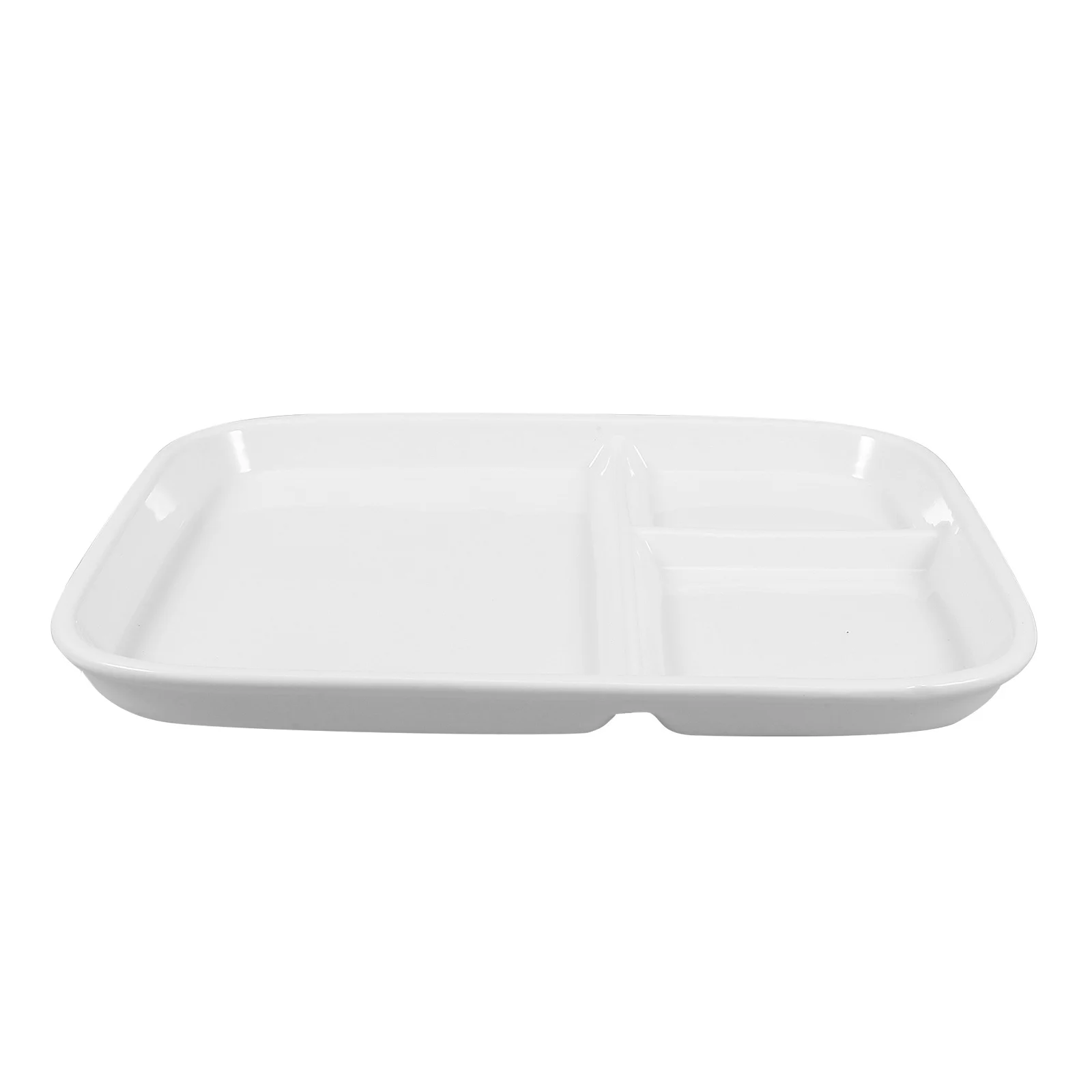 

Квадратная керамическая тарелка из костяного фарфора с тремя отделениями, 10-дюймовая фарфоровая тарелка для стейка, поднос для фаст-фуда, квадратные керамические тарелки