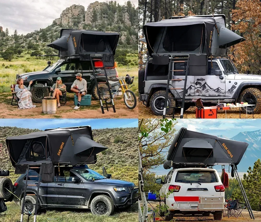 

Hard Shell Roof Top Tent 4 Person Car Rooftop Tent Hardshell In-built Adjustable Led Light Bar For Camping Hot sales