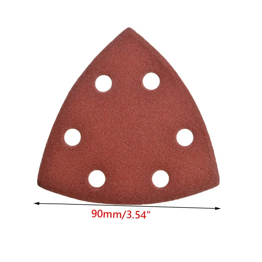 Imagem -02 - Disco de Lixamento Abrasivo para Lixamento de Madeira Lixa Triangular Folhas de Gancho e Laço Furos 40320 Grãos 90x90 mm 20 Peças