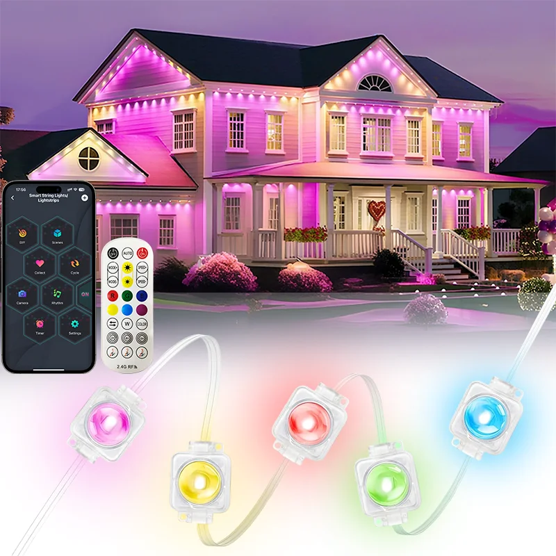 أضواء خارجية دائمة 300FT الذكية RGB Eave ضوء APP التحكم عن بعد LED سلسلة ضوء IP67 مقاوم للماء للديكور الخارجي للمنزل #1
