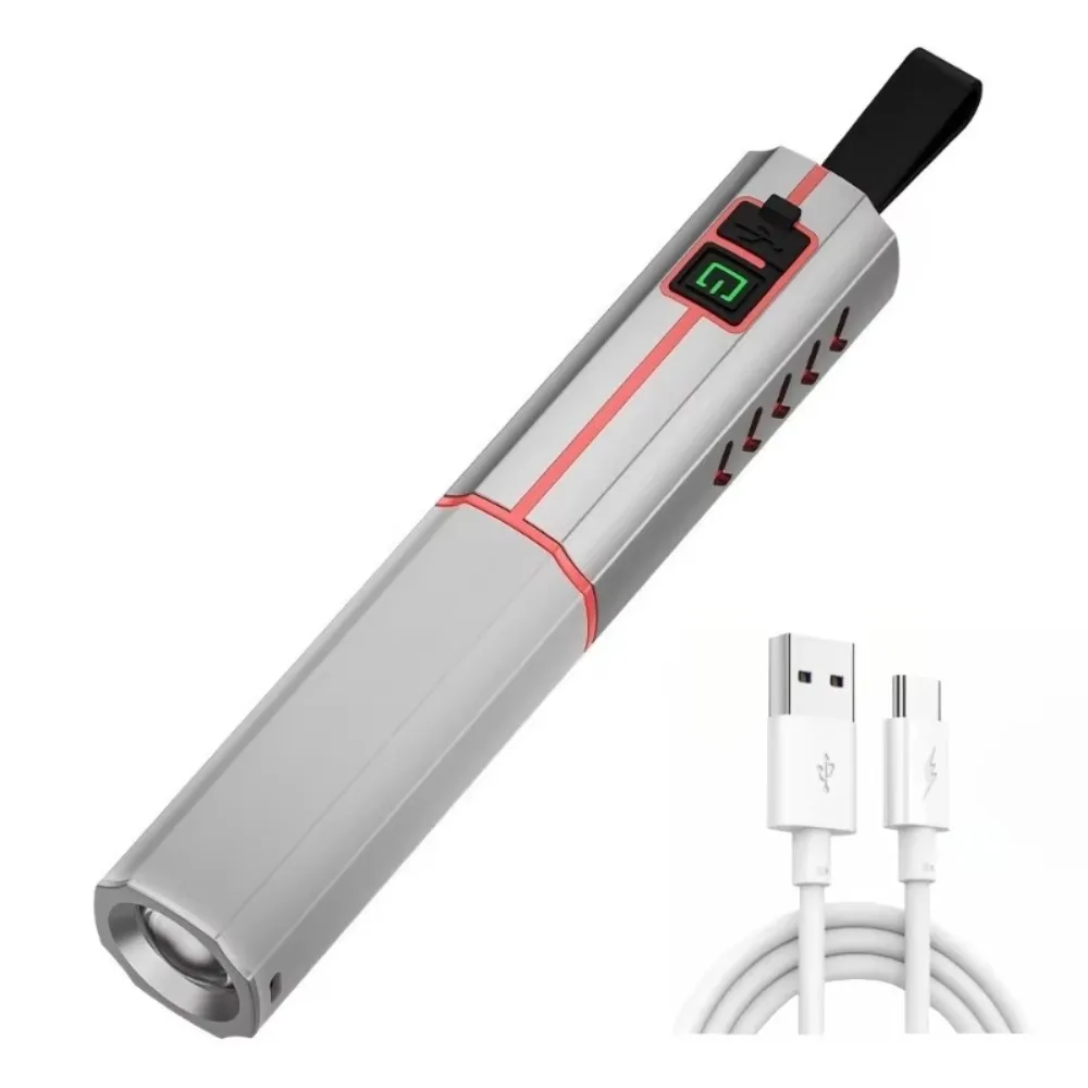 

Мощный ультраяркий кемпинговый фонарь с регулируемым фокусом, водонепроницаемый, портативный, с зарядкой Type-C, подвесной фонарь для кемпинга