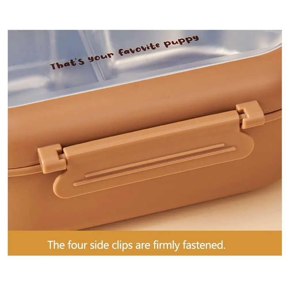 Sealed Cartoon Divides Food Container Puppy Shape Leak-proof Fresh-Keeping Box Large Capacity BPA-Free Lunch Container Camping