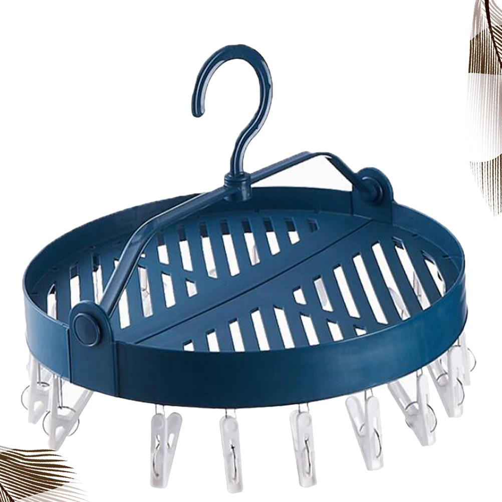 

Round Foldable Drying Rack Clothes Pegs Socks Underwear Hanger Blue Baby Travel Home Accessories Thickened Storable