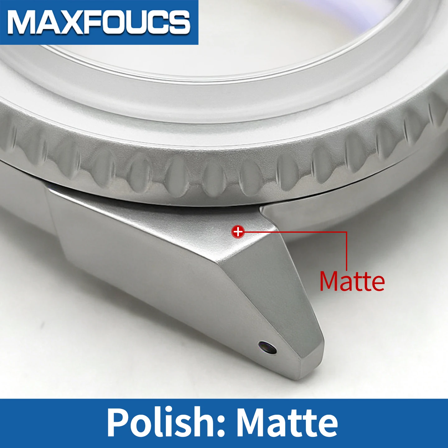 Samurai Matt-Silbernes Uhrengehäuse SKX MOD NH35 NH34 Mit 3-Uhr-Krone aus Edelstahl, Lünette und Krone, Maßgefertigtes Zubehör – Detail 4