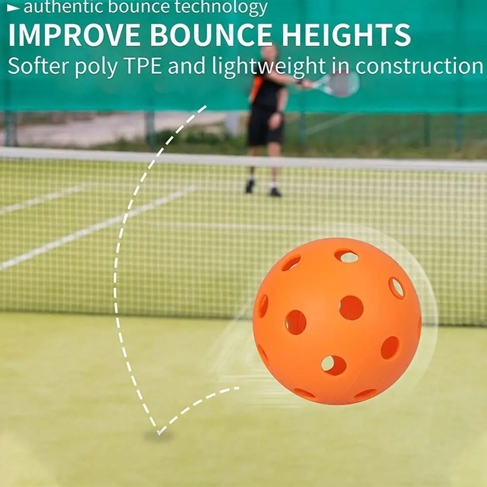 

6pcs Portable 26 Holes Pickleball Balls Balanced PVC Pickle Balls with Bag Crack-Resistant High Bounce Competition Ball Indoor