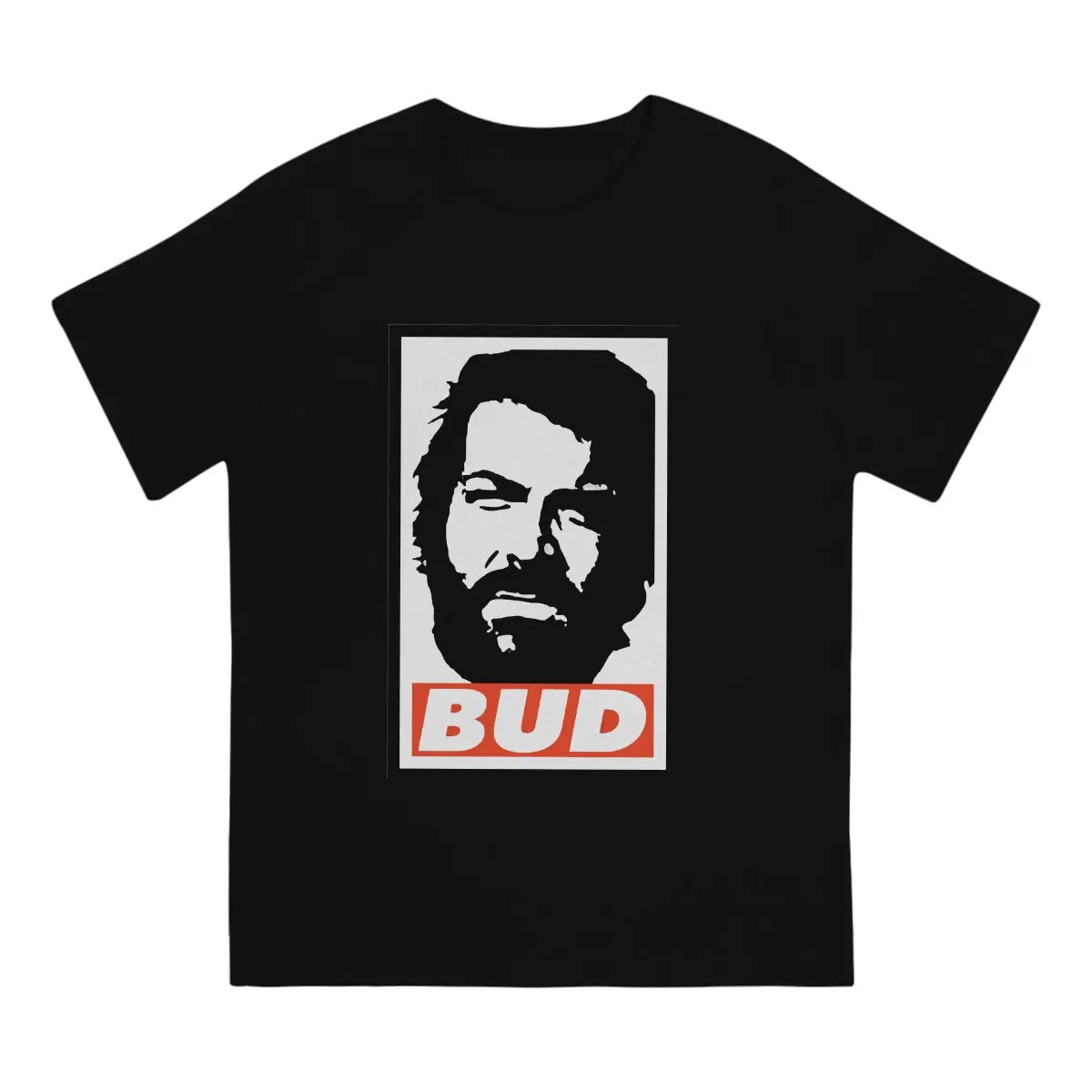 Humorous Bud T-Shirts for Men Round Collar Cotton T Shirt Bud Spencer And Terence Hill Short Sleeve Tee Shirt 4XL 5XL Clothing