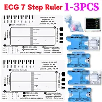 1-3Pcs ECG 7 Step Ruler ECG Guide Measurement Tool for ECG/EKG Interpretation Portable Pocket-Sized EKG Measuring Cards