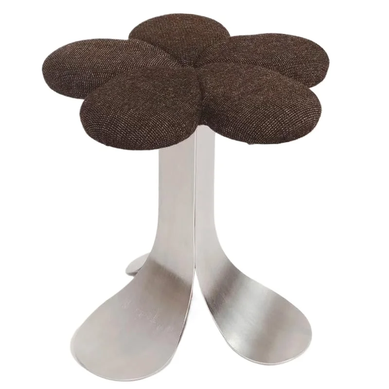 

Light luxury master bedroom dressing stool bedroom makeup stool chair simple dressing table stool stainless steel household roun