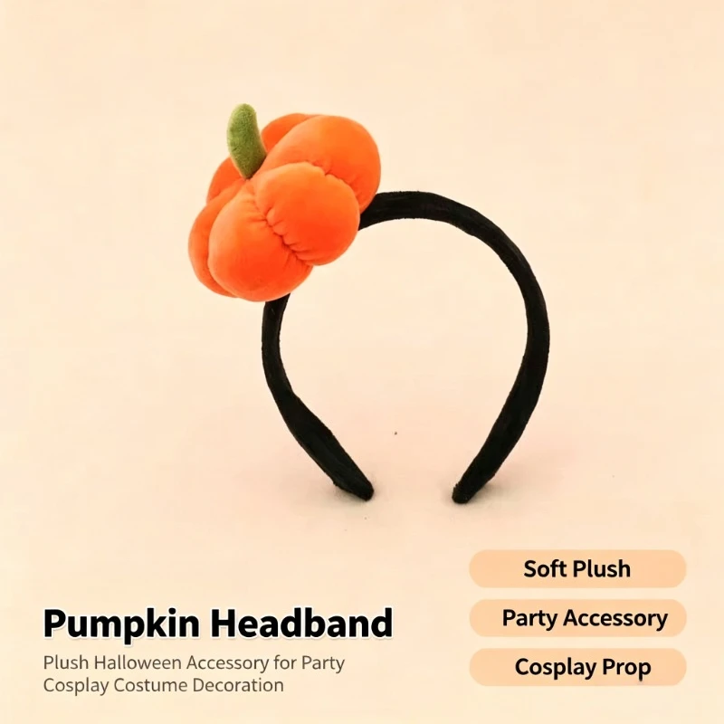 Cute Cartoon Vegetable Fruit Headband Simulation Pumpkin Cabbage Headwear Funny Party Hair Hoop Hair Clip Decorative Accessories