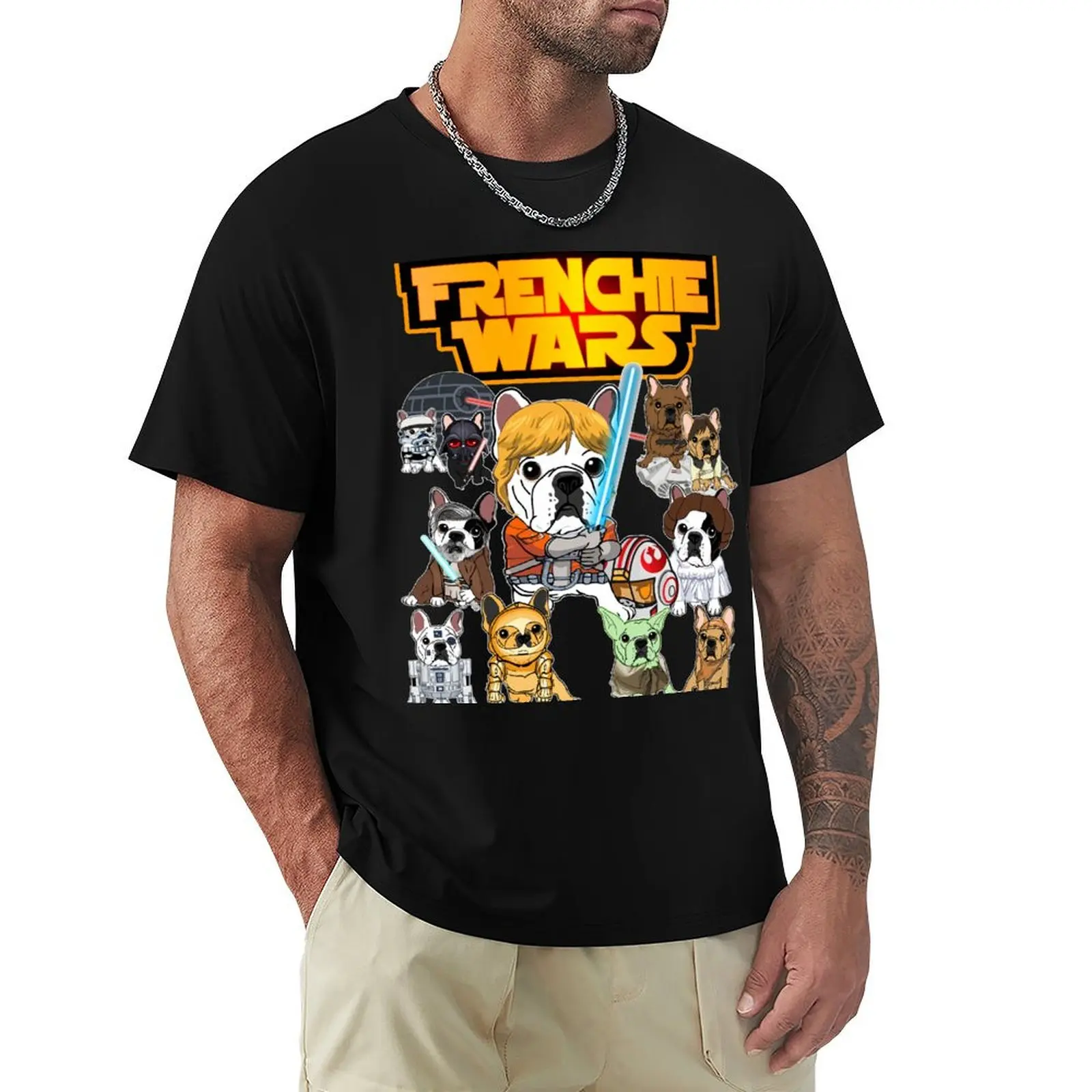 

FRENCHIE WARS T-Shirt Big and Tall Solid Color T-Shirt