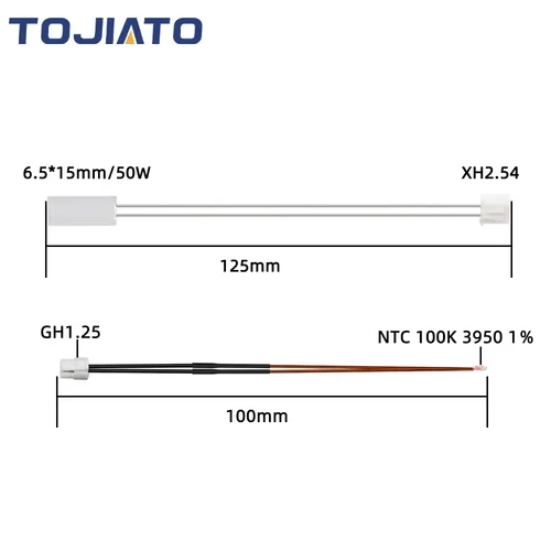 Imagen 2 del producto Termistor para Bambu Lab P1P X1C tubo de calefacción cartucho cerámico 24V para Bambulab Hotend calentador termistor accesorios de impresora 3D