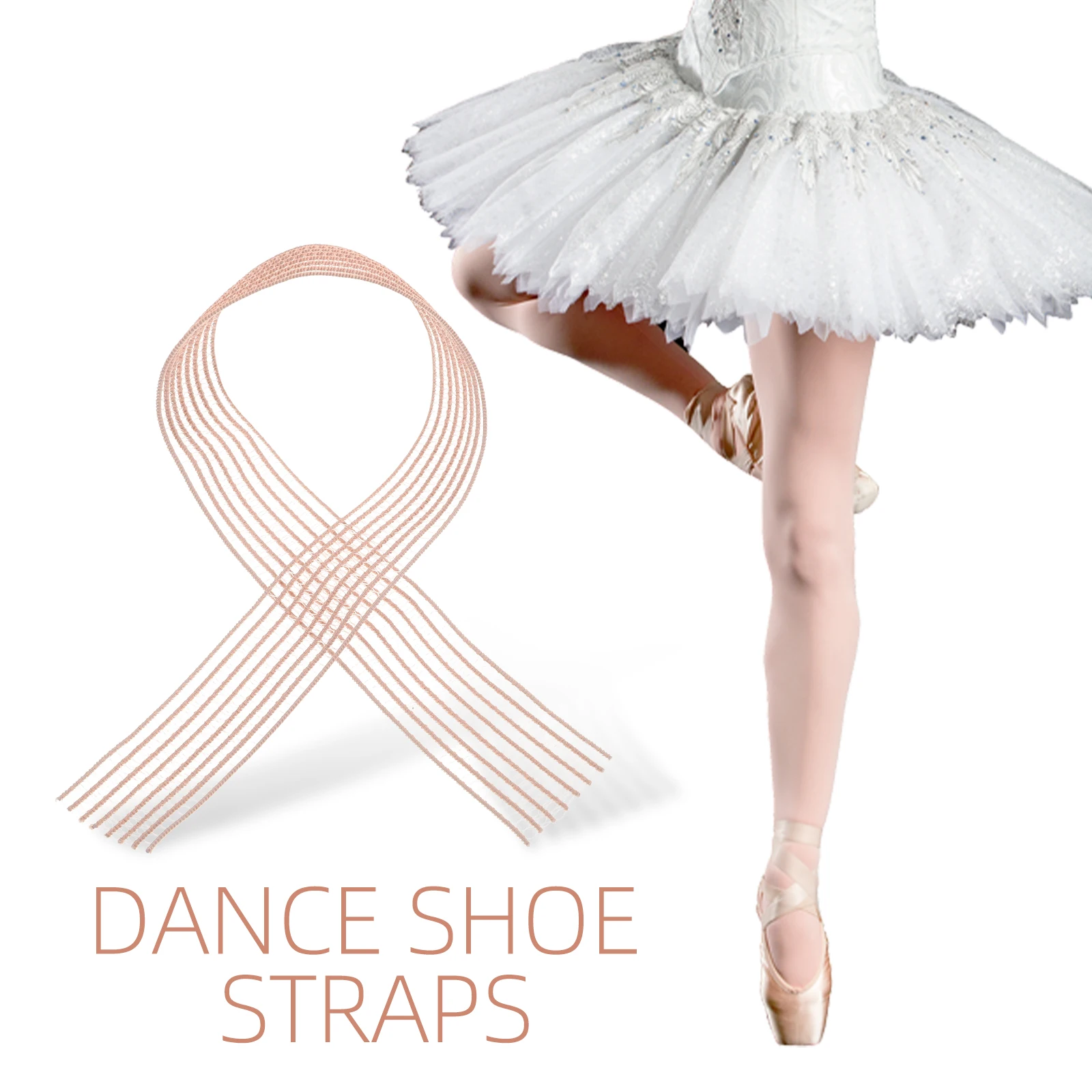 2 Pcs Ballet Pointe Shoes Elastic Bands for Women Black Invisible Straps Ribbon Shoeslace Flat Dance Shoe Accessories