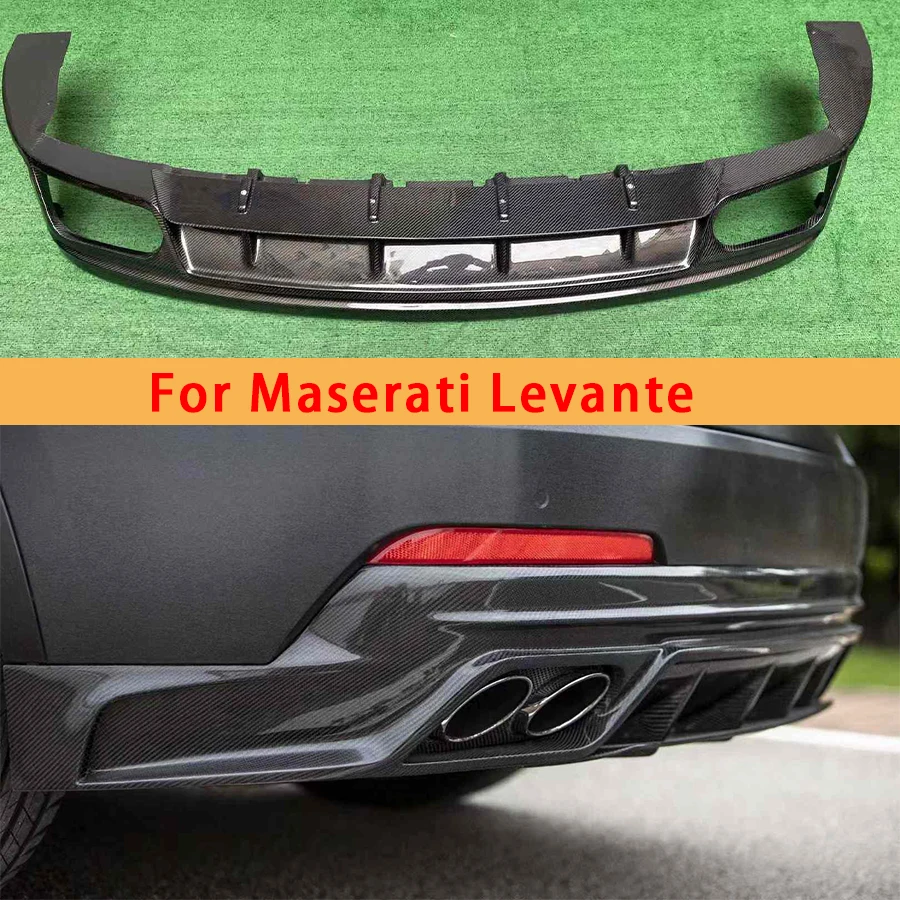 

Для Maserati Levante задняя губа из углеродного волокна, задний бампер автомобиля, диффузор, задние сплиттеры, спойлер, автомобильные аксессуары, комплект кузова