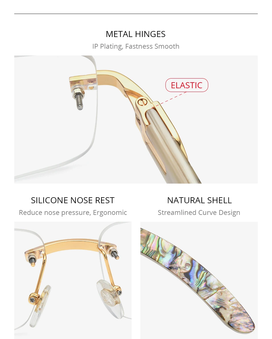 HEPIDEM Buffalo Horn Brille Männer Luxus Berühmte Marke Design Randlose Brillen Rahmen Frauen Rahmenlose Weiß Buffs Holz Brillen – Detail 13