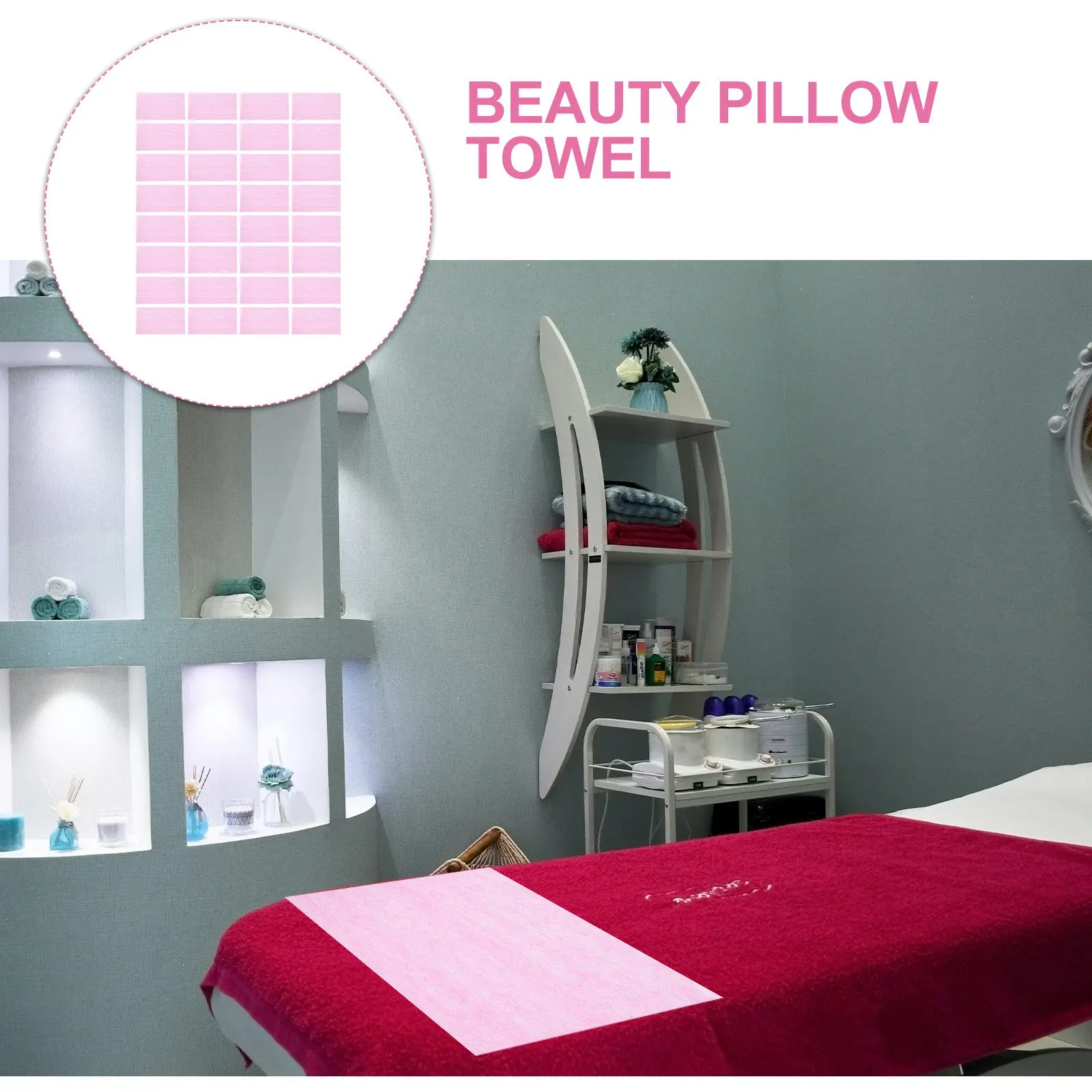 

100Pcs Beauty Pillow Towel Disposable Non-Woven Foot Towel Water Absorbent for Massage Table Spa Salon Face Pads