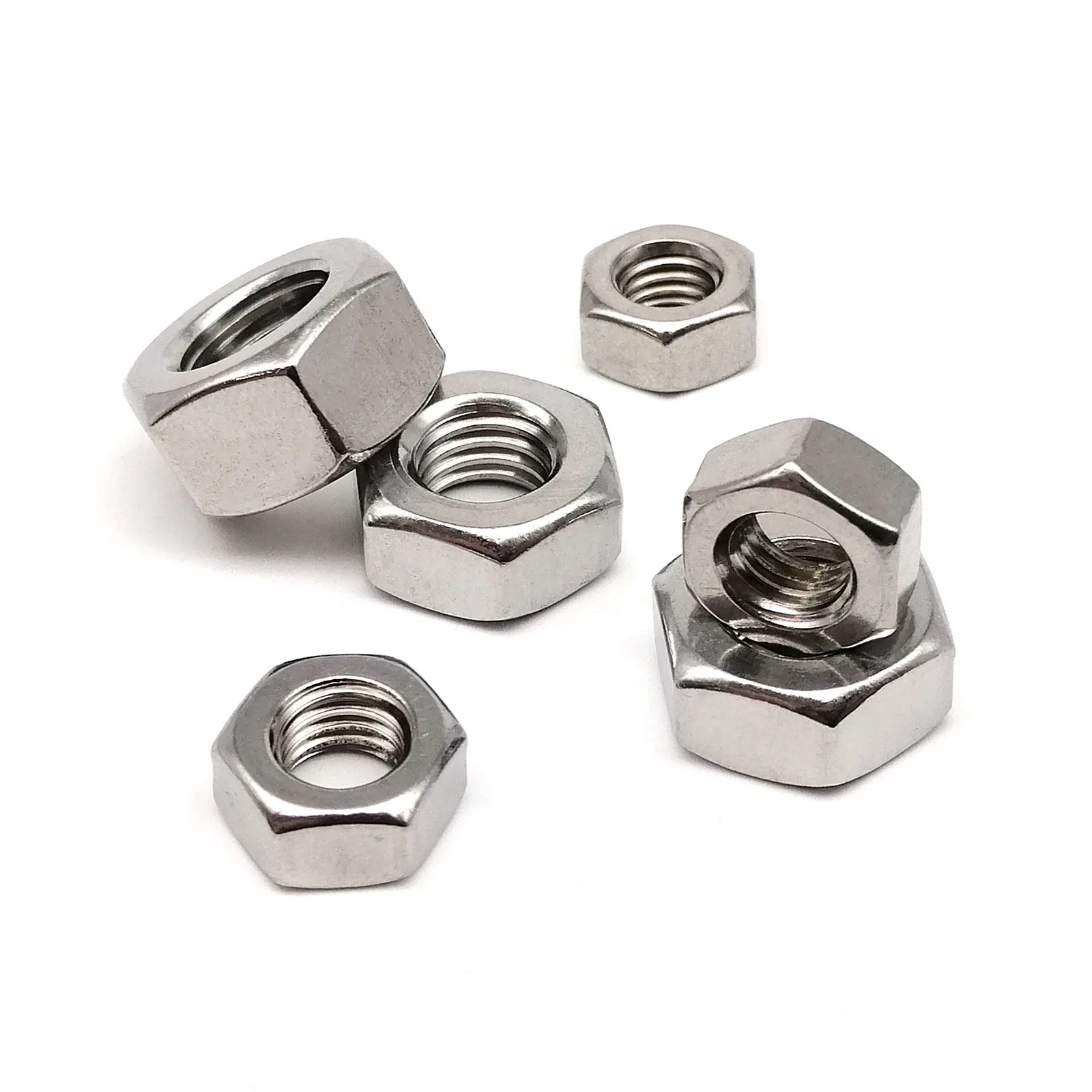 5/10/50 قطعة اليد اليسرى الموضوع M3 M4 M5 M6 M8 M10 M12 DIN934 304 A2-70 الفولاذ المقاوم للصدأ عكس عرافة مسدس الجوز