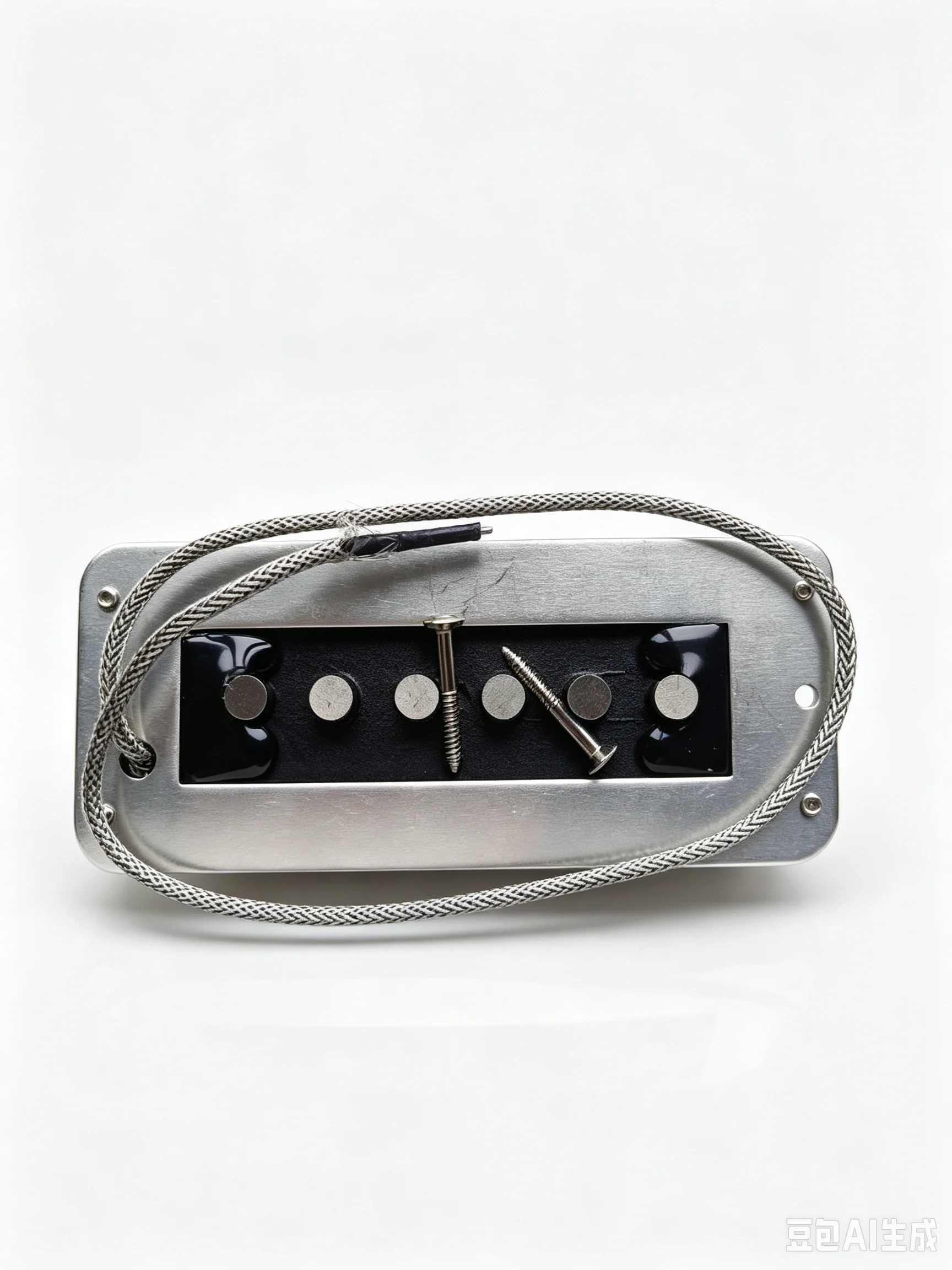 Vintage Retro Electric Guitar Neck Pickup Alnico V with Chrome Bezel Ring Assembly Single Coil Pickup for Rick Electric Guitar