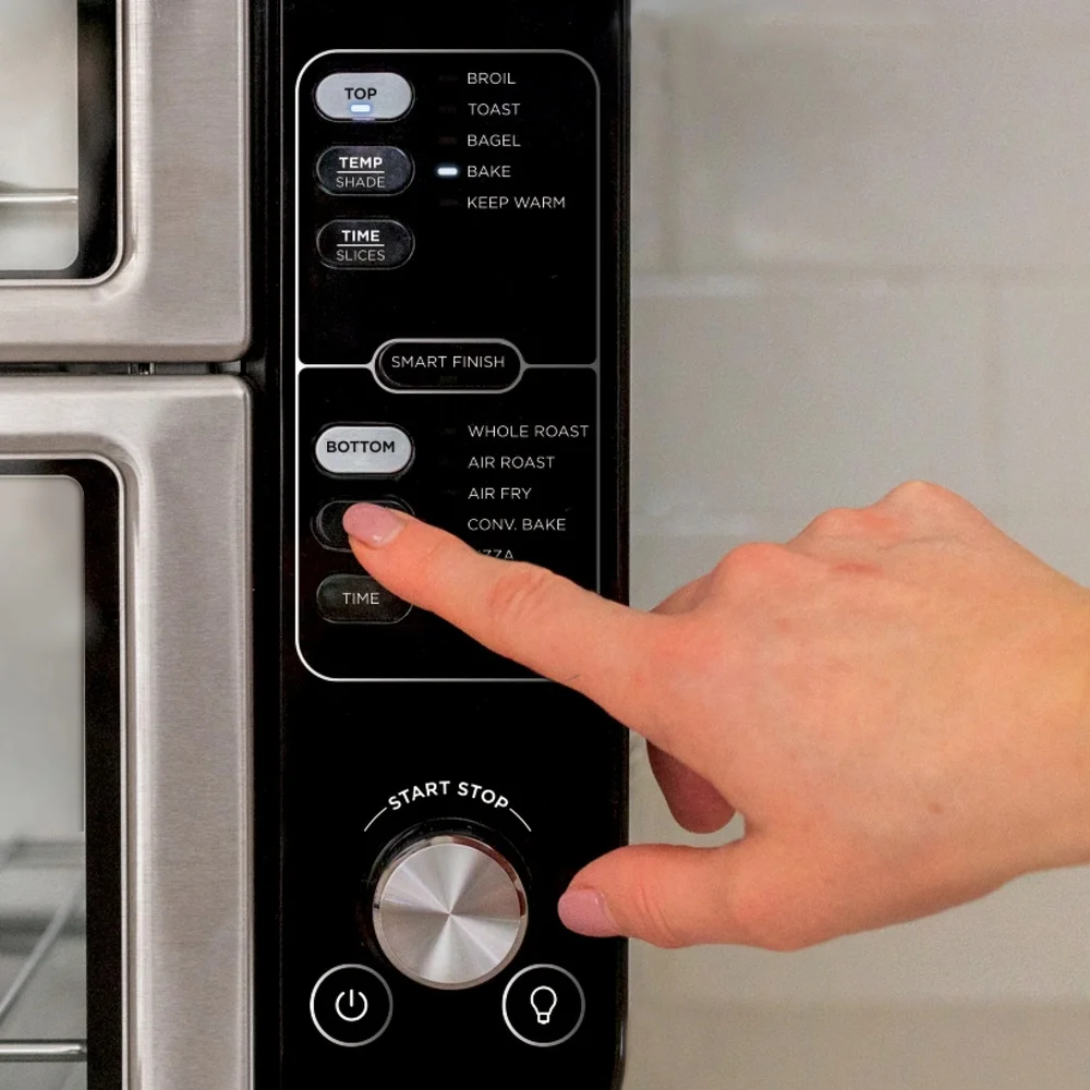 10-in-1 Double Oven FlexDoor Rapid Convection Air Fry Stainless Steel Smart Finish FlavorSeal 10 Cooking Functions Countertop