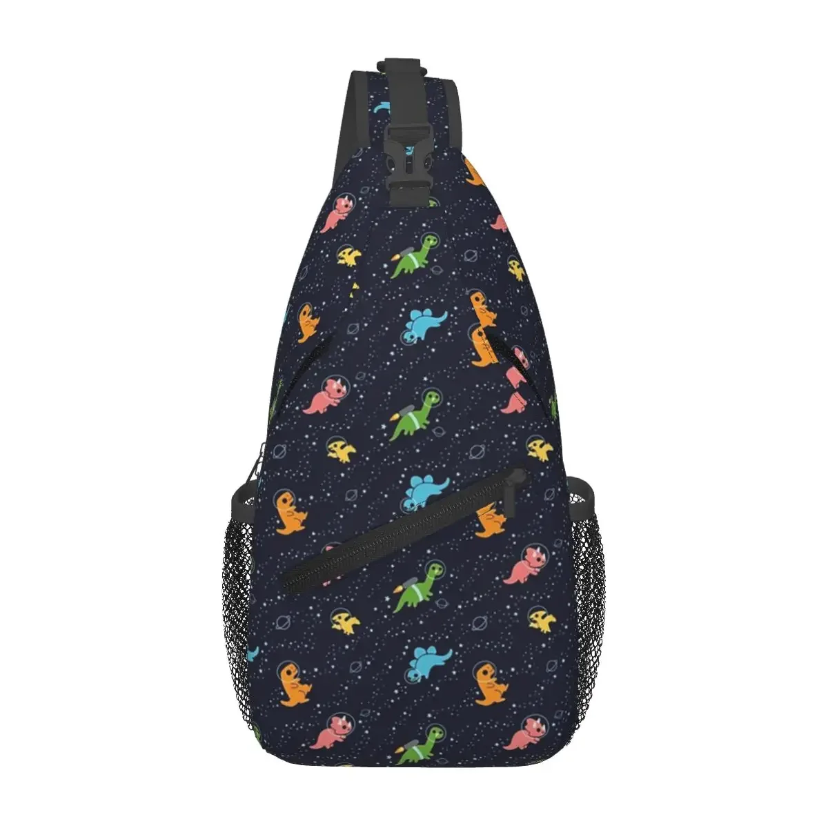 

Dinosaurs In Space Pattern Chest Bag Men Sling Crossbody Backpack Chest Bag Traveling Hiking Daypack Shoulder Bag