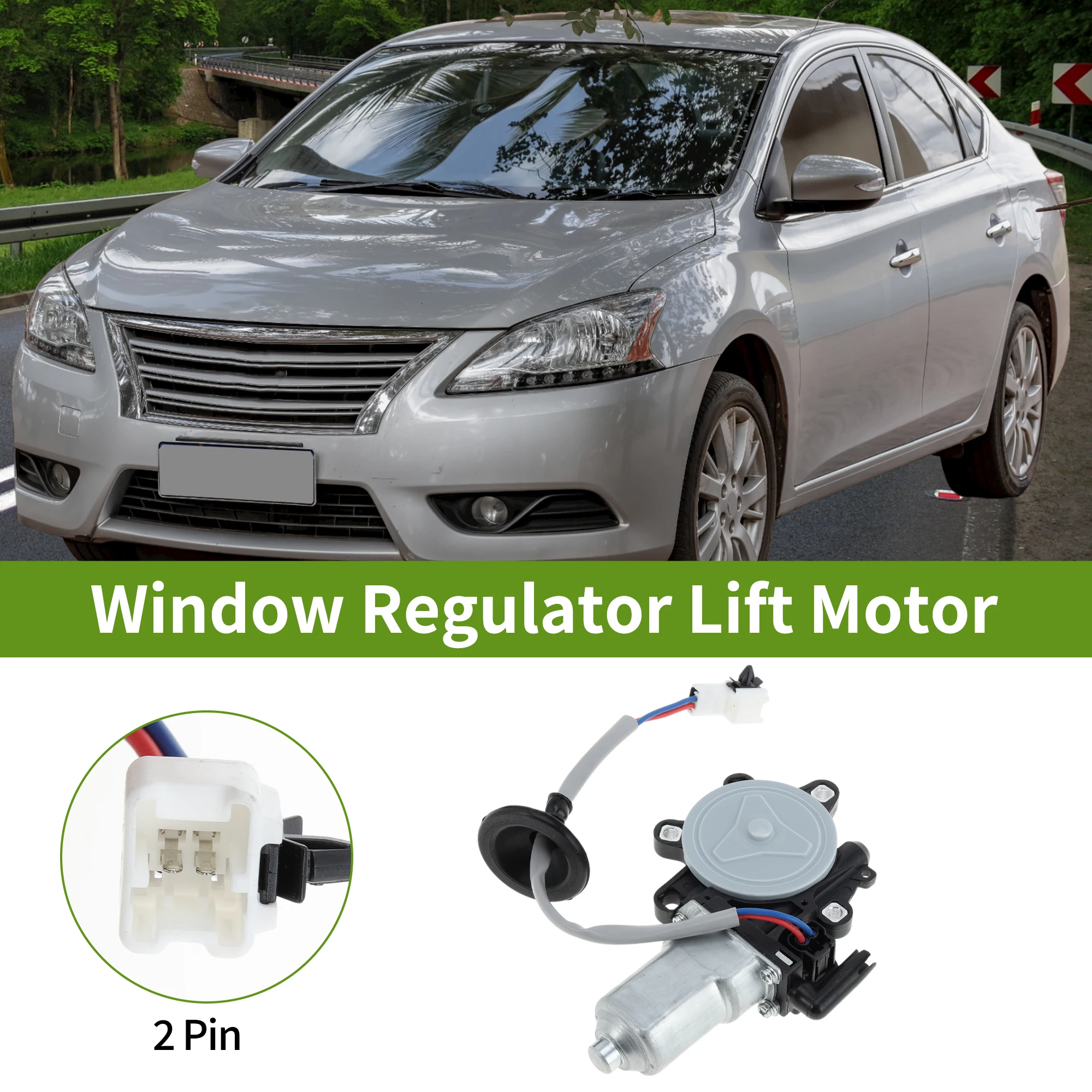 

UXCELL Front Right Power Window Regulator Lift Motor for Nissan Altima 02-06 No.742516 2 Pin Car Window Glass Lift Motor