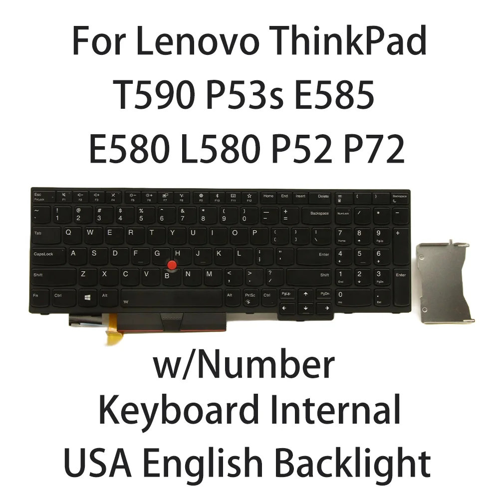 

Клавиатура для ноутбука Lenovo E580 L580 P52 P72 T590 P53s E585 с английской подсветкой и номером 01YP680 01YP600 01YP760 01YP708