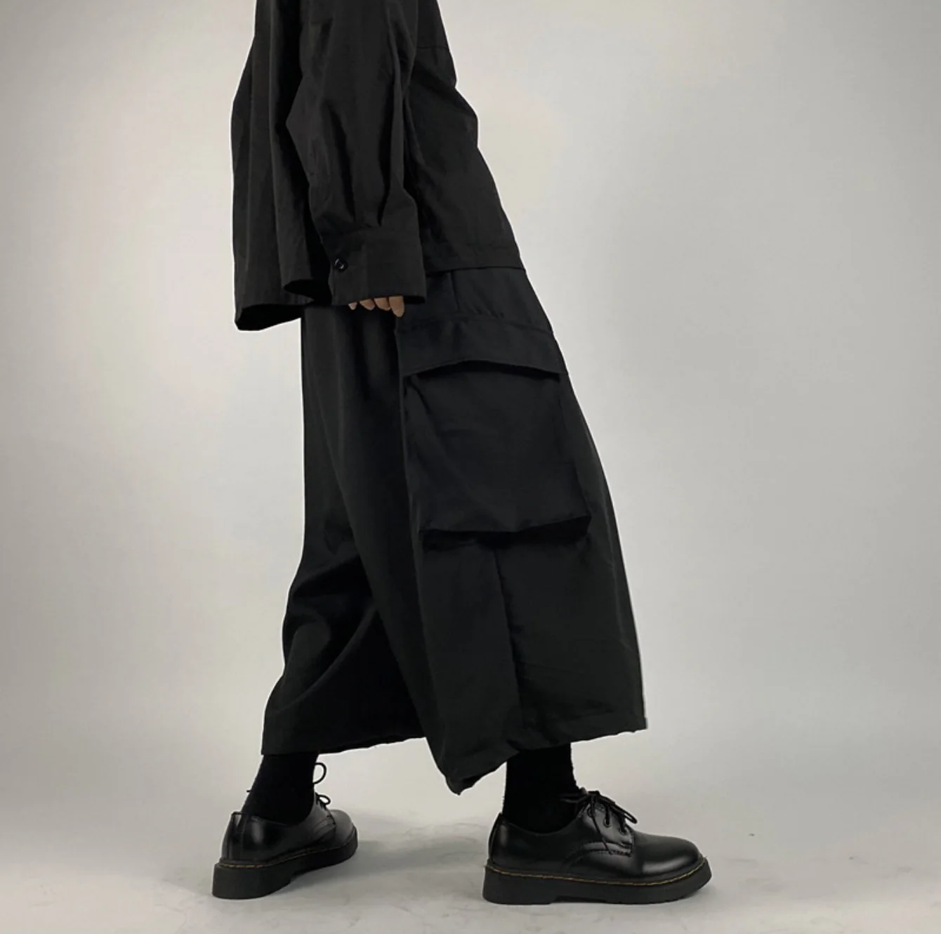 Autumn Winter SBM Dark Design Wide Leg Pants Straight Cut Fashionable Casual Workwear Trousers for Men