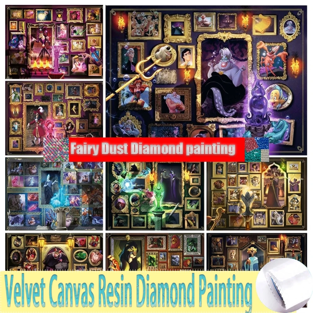 Disney Villain Fairy Dust Resin Diamond Painting 5D Diamond Art Full Drill Picture Embroidery Mosaic Kit Cross Stitch Decor Gift