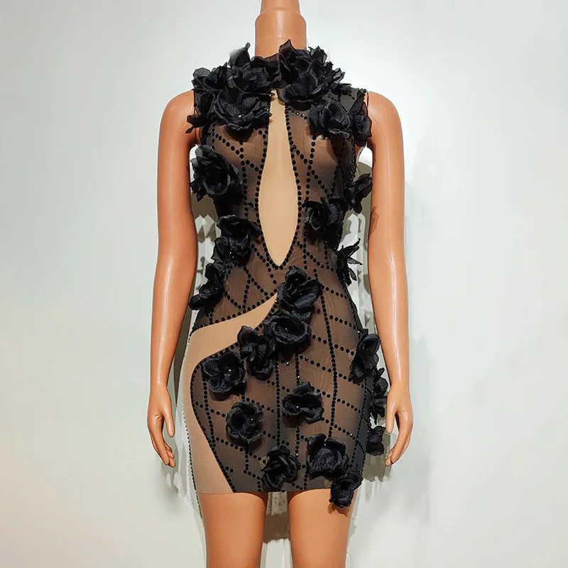 

Rose Black Singer Model Catwalk Banquet Party Party Company Annual Meeting Signing Dress Vestidos Para Mujer De Fiesta Elegantes