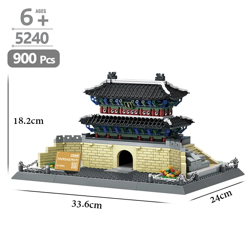 Korea-sungnyemun World Famous Building Blocks Architecture Series Namdaemun toys Model Cathédrale Notre Dame de Paris