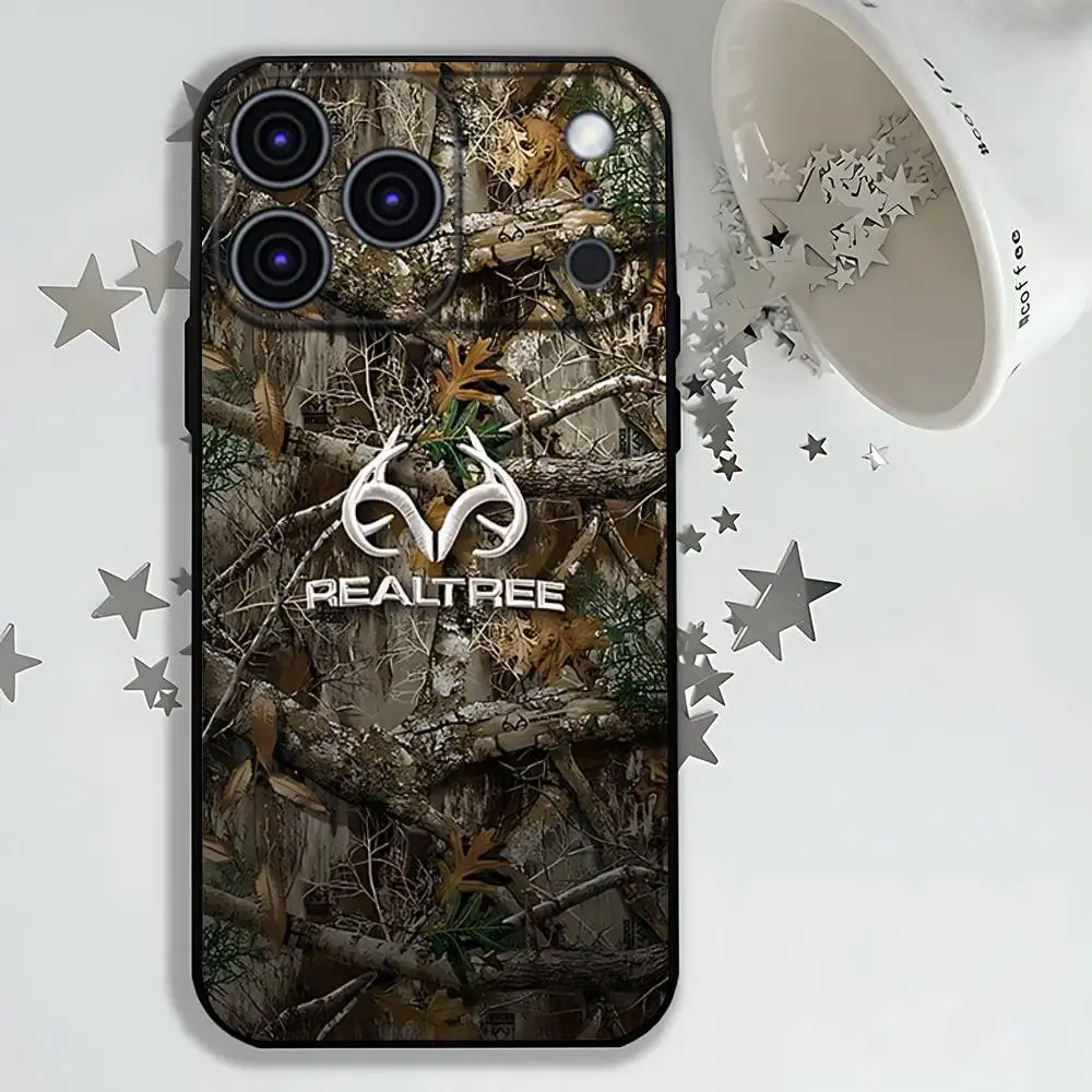 R-Realtree Real Tree Camo  Phone Case For iPhone 17,16,15,14,13,12,11,Pro,Max,Plus,E,Air,Mini Protective Black Cover