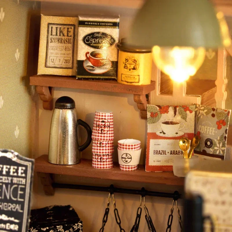 수제 미니 빌라 모델, DIY 코티지, 미트 타임 퍼즐, 창의적인 생일 선물