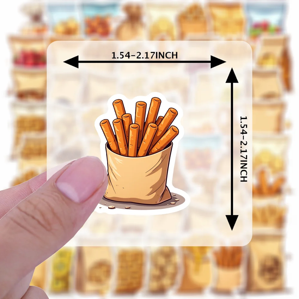 Snacks Food Labels - 35 個-100 個デカールカリカリスナックステッカージャンクフードステッカーおやつ粘着ラベル冷蔵庫ノートブックコンピュータ用