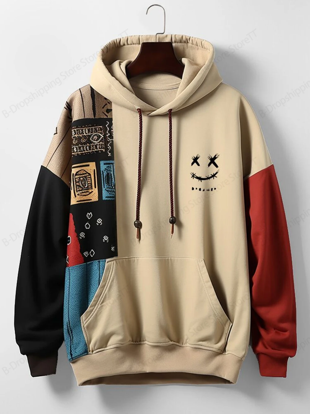 Ethnic Pattern Patchwork 3d Print Hoodie Men Women Fashion Long Sleeve Hoodies Sweatshirt Vintage Coat Men\'s Hoodie Oversized