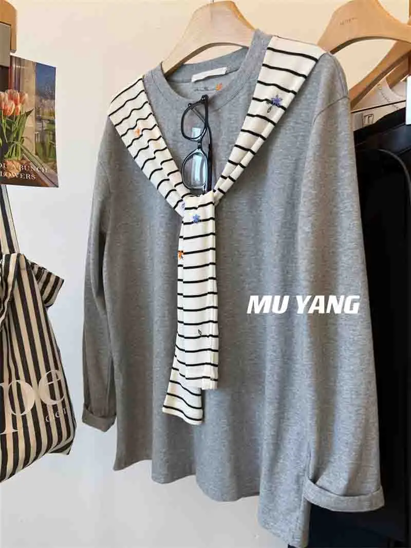 여성용 긴팔 티셔츠 면 겨울 벨벳 하이넥 리브드 방축성 도시 텍스처 세탁 가능 클린핏 오피스