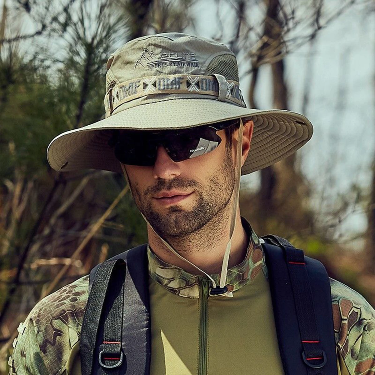 قبعة صياد السمك الرياضية الخارجية، حافة قبعة للحماية من الشمس، مناسبة للسفر في الهواء الطلق، وصيد الأسماك في الهواء الطلق