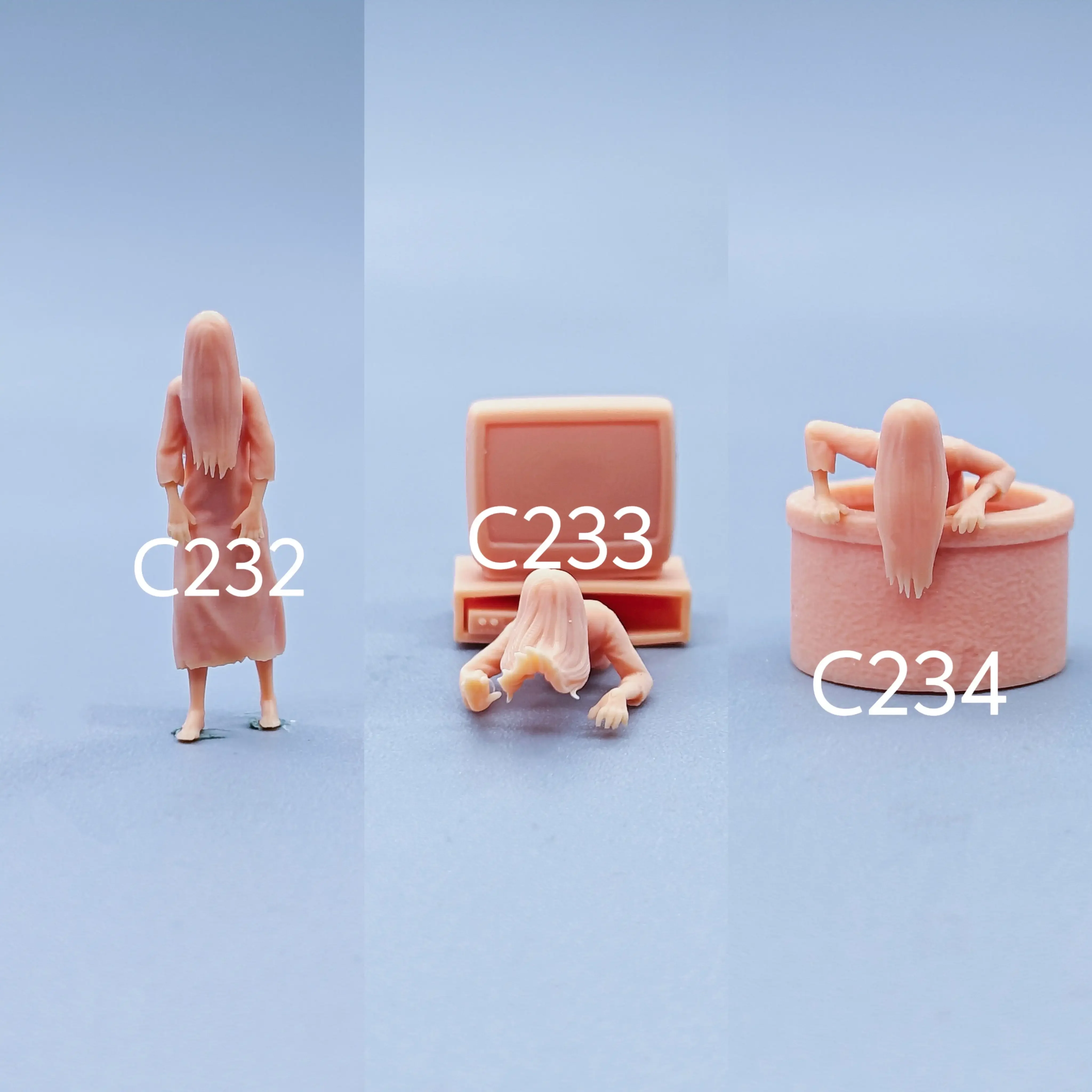 1/64 estatuetas modelo em escala resina sadako série miniaturas incolor diorama pintado à mão c232 c234