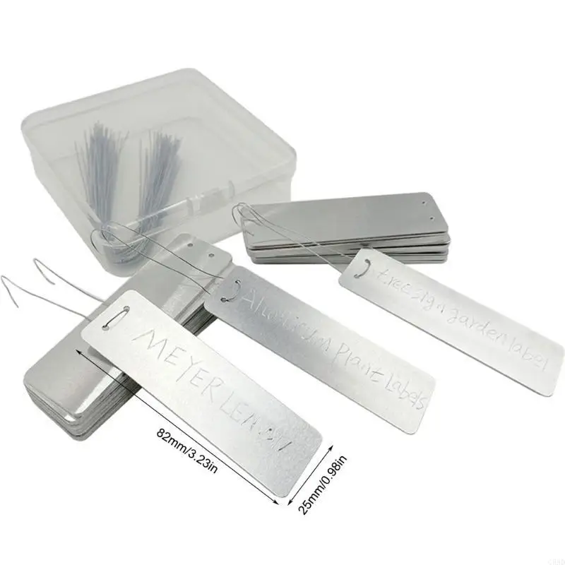 100Pcs Plant Labels Aluminum Tree Labels Double-Sided Write On Metal Labels Plant Markers Outdoor Identification C5AD