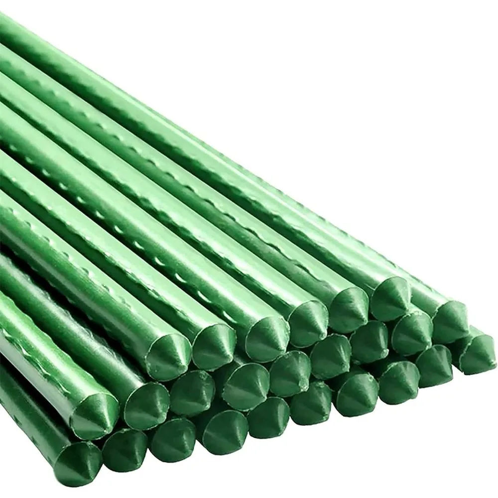 

57 Inch Steel Plant Stakes, 25 Pack for Tomato, Cucumber, and Climbing Plants Support