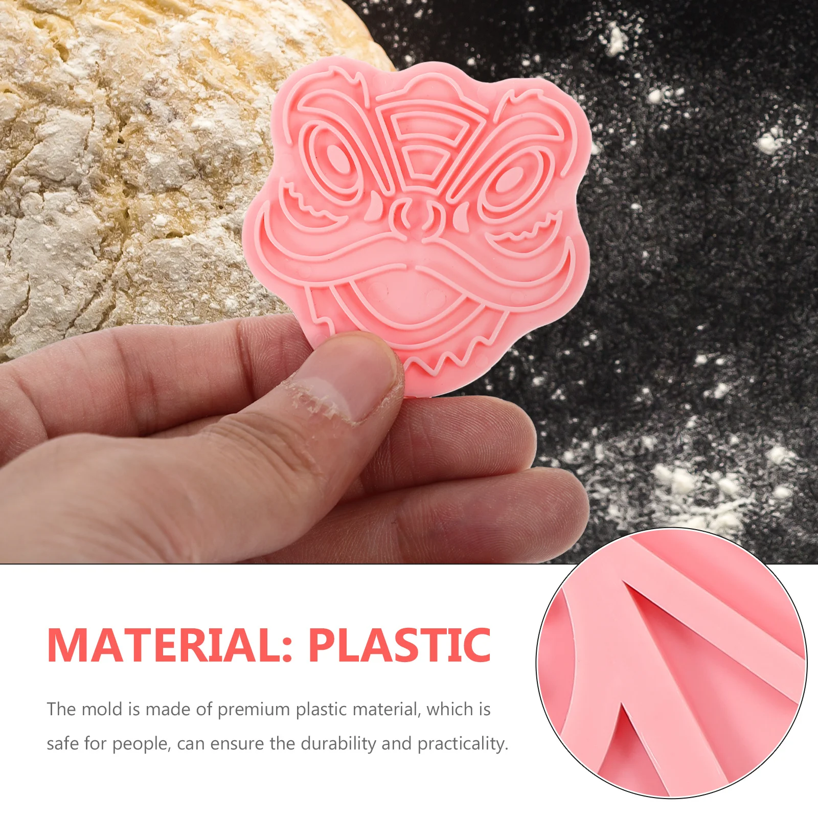 

8Pcs New Year Cookie Molds Premium Plastic DIY Biscuit Cutters Cookie Press Adorable Baking Tools Kitchen Accessories