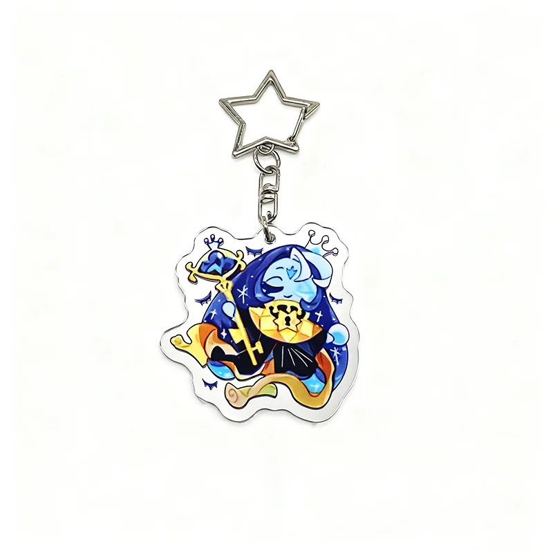 أنيمي كوكي تشغيل المملكة تأثيري مفتاح سلسلة شخصية كرتونية على ظهره قلادة سلسلة مفاتيح مصنوعة من الأكريليك مجوهرات اكسسوارات