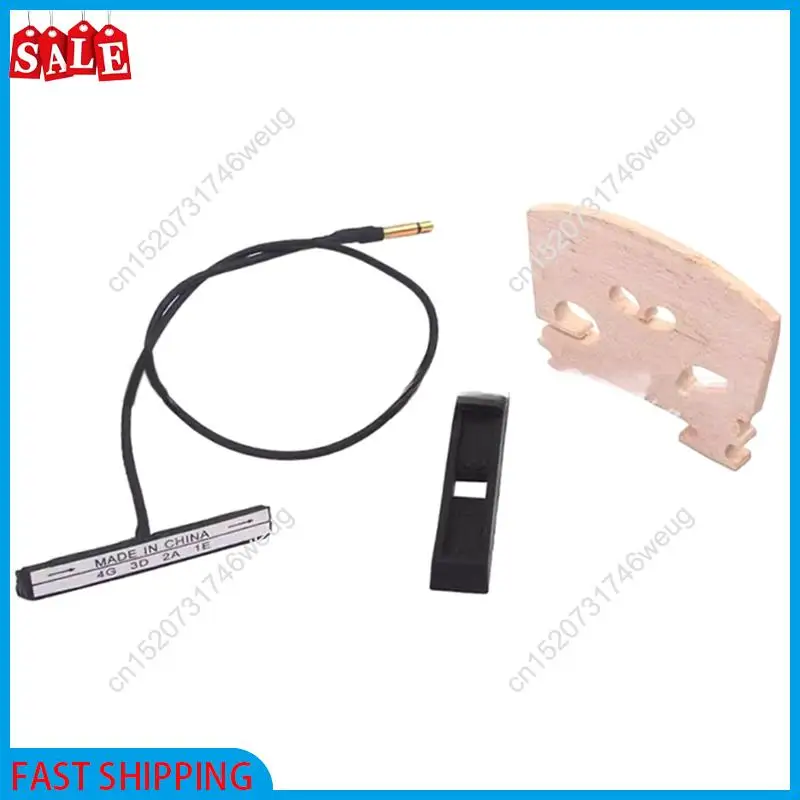 Flash Deal-Musical Instrument Accessories Set For Violin Pickup Stick+ Seat+ Bridge High Igh Sensitivity VIOLIN Parts
