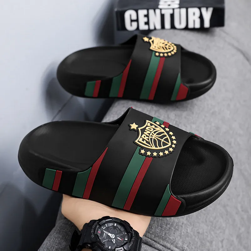 

2025 Luxury Men's Fashion Slides Summer Men Beach Slippers Outdoor Sandals Streetwear Sports Slippers for Man Flip-flops