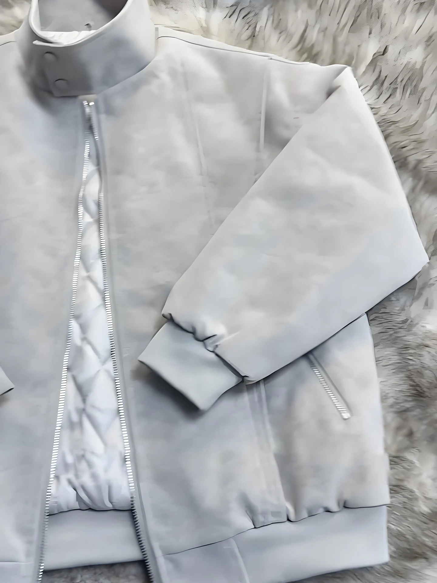 

Cleanfit ey Matte Jaet Cotton Winter ort Leather irt Outerwear oulder Height Stand Collar Baseball Sle Coat for Men