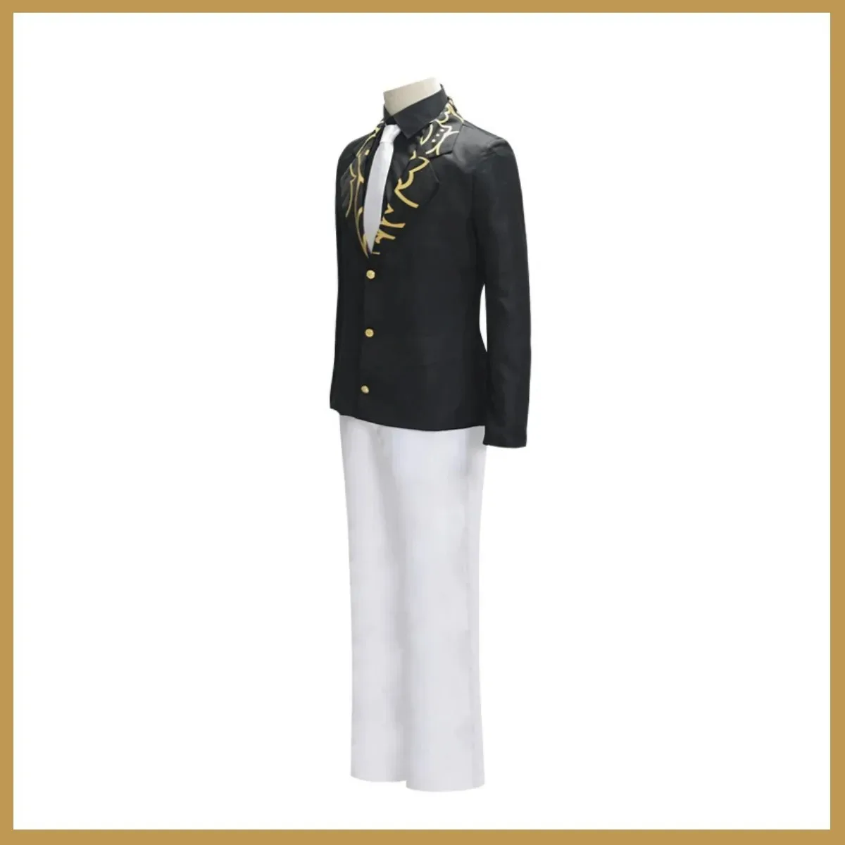 Anime Kibutsuji Muzan Wig Black Coat Cosplay Costume Uniform Shirt Formal Hat Full Set Man Woman Christmas Carnival Dress Up