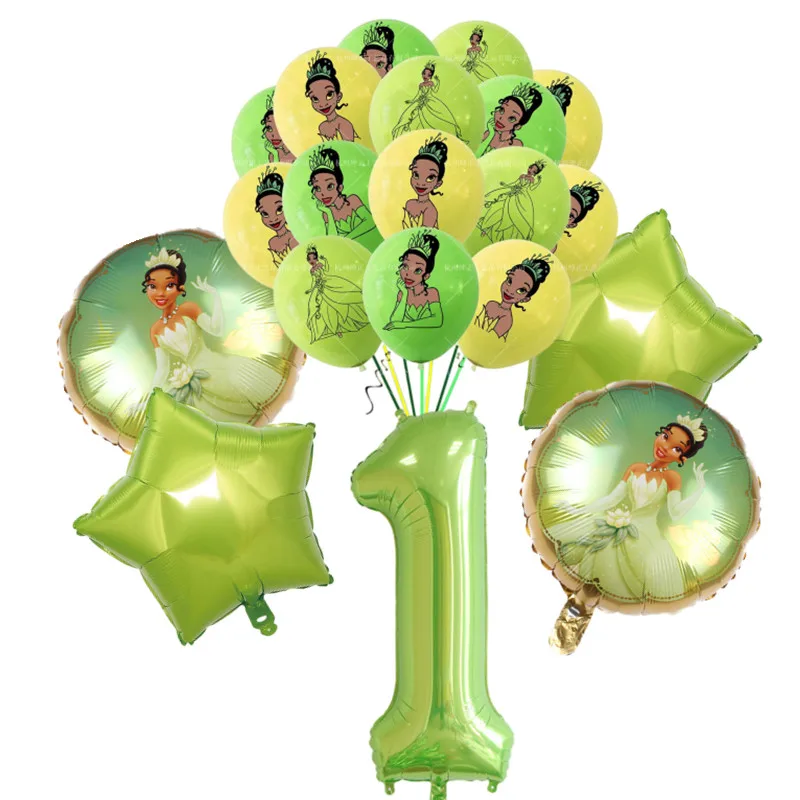 15pc Disney The Princess and the Frog Tiana Princess Foil Balloon Happy Birthday Party Supplie Decor Baby Shower Kid Faovr Globo