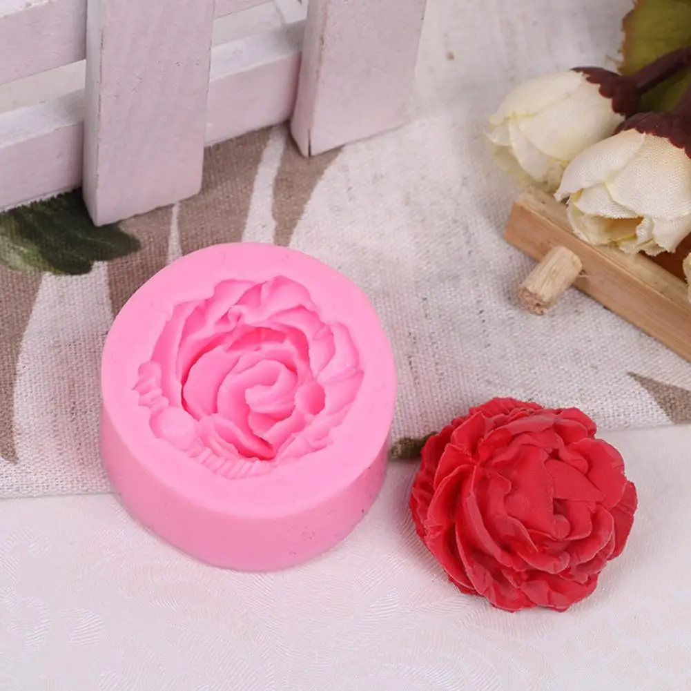 Rose Silicone Cake Mold 3D Flower Fondant Mold Jelly Decoration Candy Tool Moulds Baking Chocolate V5L7