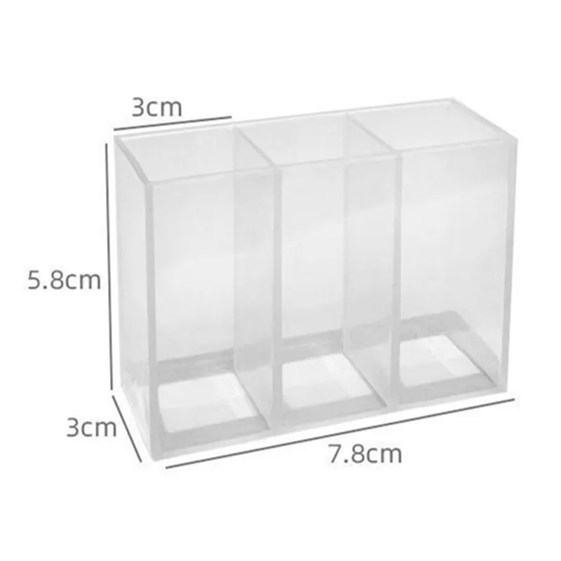 100set 3 Grids Plastic Storage Box Compartment Holder  Compartments Clear Organizer Makeup Brush Holder，Combinable ﻿