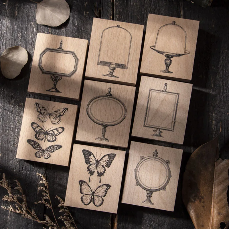 Wood Rubber Stamp Vintage Butterfly Specimen Decoration Stamp Rubber Stamps For Scrapbooking Stationery DIY Craft Standard Seal