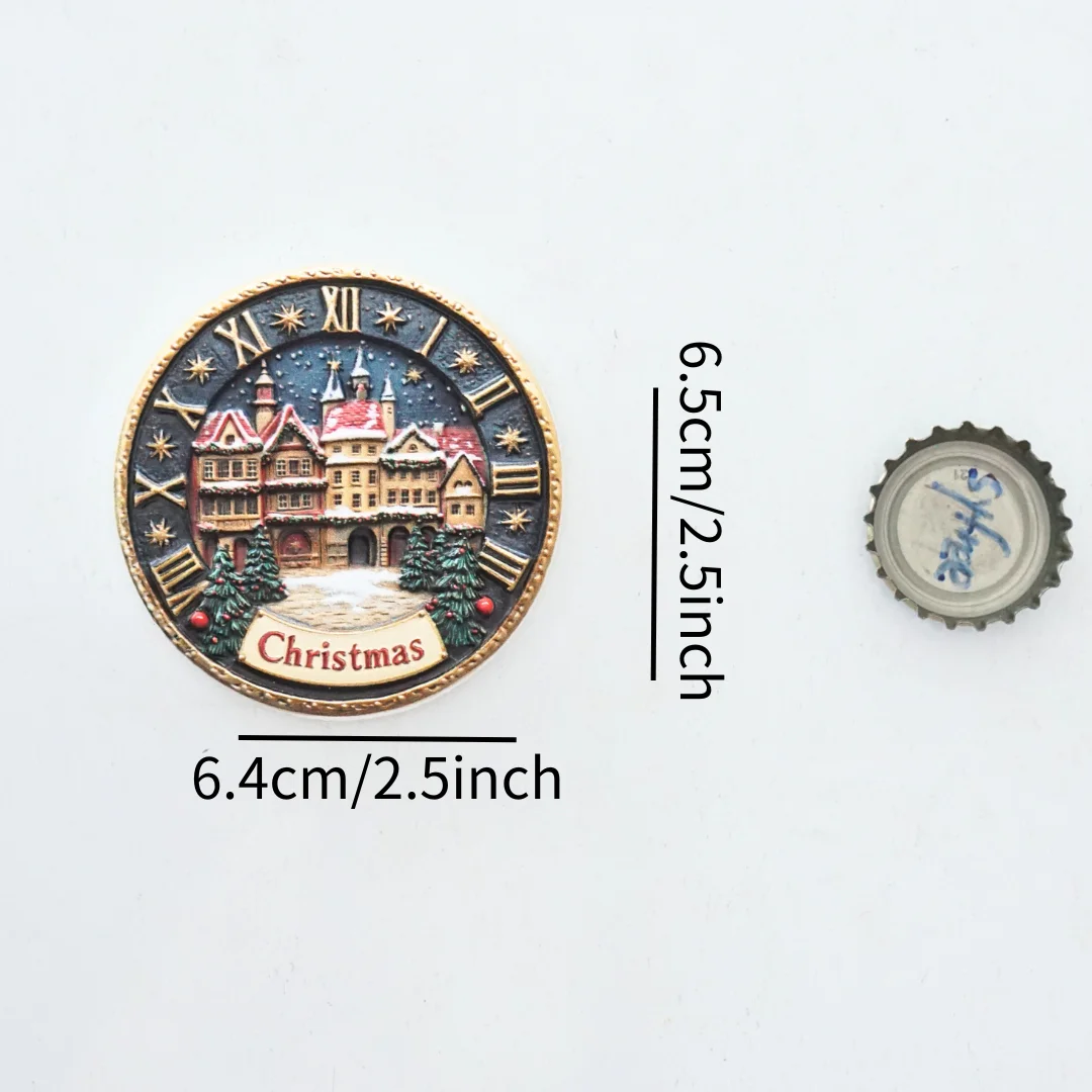 Christmas Fridge Magnet,Round Fridge Magnet,Holiday Gift ,Home Decor,Christmas Decor