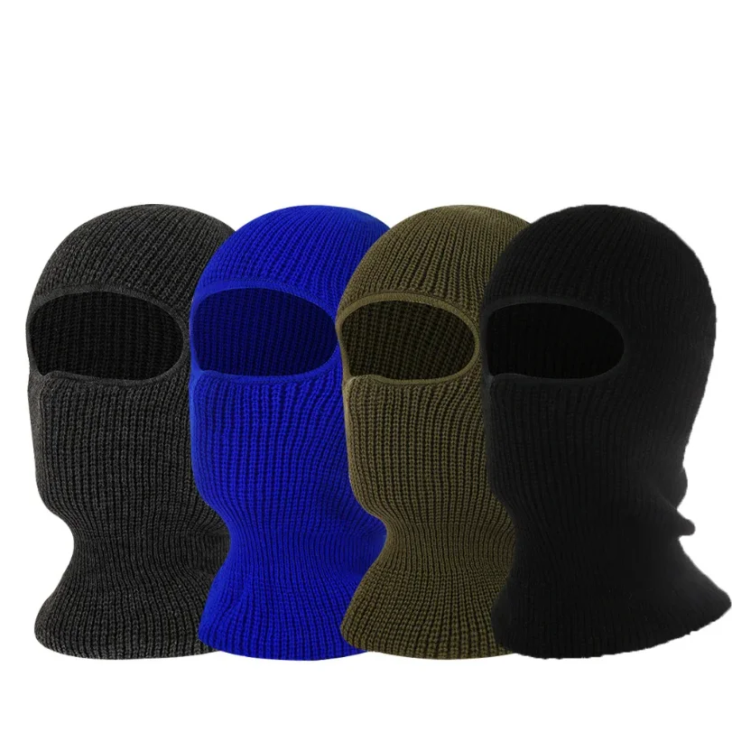 

Winter One Hole Ski Hat Outdoor Windproof Over Knit Hat Acrylic Balaclava Ski Mask For Men Women